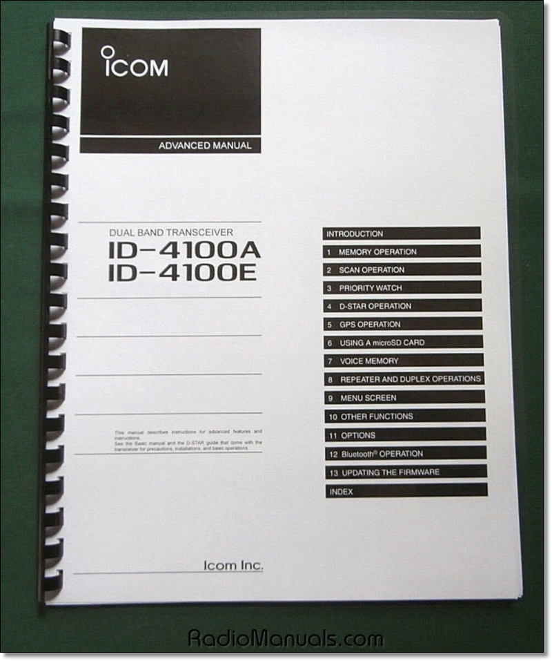 Icom ID-4100A/E Advanced Manual